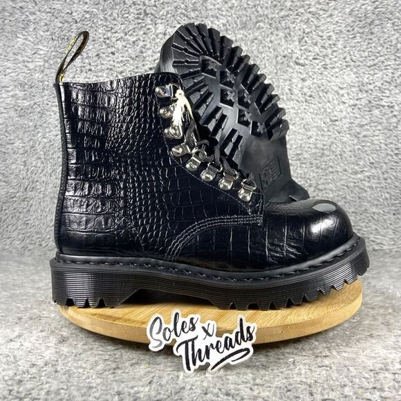 Dr. Martens Shoes - Dr. Martens 1460 Pascal Bex Steel Toe Leather Boots Size 8 Women Black